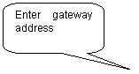 Rounded Rectangular Callout: Enter gateway address